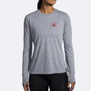 بلوز ورزشی زنانه بروکس Brooks Distance Long Sleeve 2 طوسی