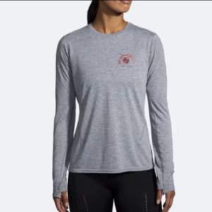 بلوز ورزشی زنانه بروکس Brooks Distance Long Sleeve 2 طوسی