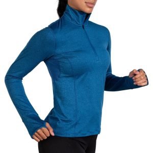 نیم زیپ ورزشی زنانه بروکس Brooks Dash ½ Zip آبی سرمه ای