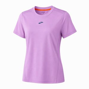 تیشرت ورزشی زنانه بروکس Brooks High Point Short Sleeve بنفش روشن