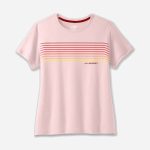 تیشرت ورزشی زنانه بروکس Brooks Distance Short Sleeve 2 گلبهی