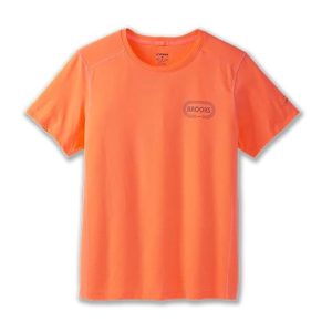 تیشرت ورزشی مردانه بروکس Brooks Distance Short Sleeve 2 نارنجی شبرنگی