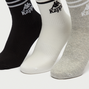 جوراب ورزشی زنانه کاپا Kappa Sport Socks 02 (پک سه جفتی) سفید طوسی مشکی