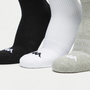 جوراب ورزشی مردانه کاپا Kappa Sport Socks 01 (پک سه جفتی) سفید طوسی مشکی
