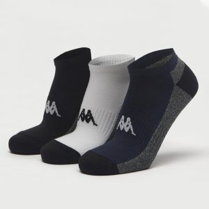 جوراب ورزشی مردانه کاپا Kappa Sport Socks (پک سه جفتی) مشکی سفید سرمه ای روشن خاکستری