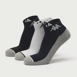 جوراب ورزشی مردانه کاپا Kappa Sport Socks (پک سه جفتی) مشکی سفید سرمه ای طوسی