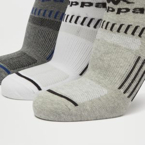 جوراب ورزشی مردانه کاپا Kappa Sport Socks (پک سه جفتی) سفید طوسی خاکستری