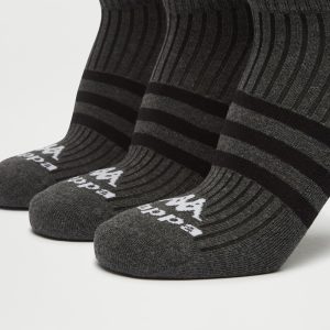 جوراب ورزشی مردانه کاپا Kappa Sport Socks (پک سه جفتی) خاکستری مشکی