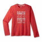 بلوز ورزشی مردانه بروکس Brooks Distance Long Sleeve 2 قرمز روشن