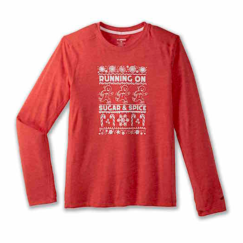 بلوز ورزشی مردانه بروکس Brooks Distance Long Sleeve 2 قرمز روشن