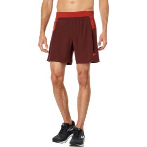 شورت ورزشی مردانه کشاله دار بروکس Brooks Sherpa 7 2-in-1 01 مسی کشمشی