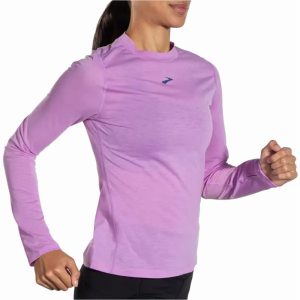 بلوز ورزشی زنانه بروکس Brooks High Point Long Sleeve 2 بنفش روشن