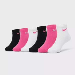جوراب ورزشی زنانه نایک Nike Socks Pack (پک سه جفتی) مشکی سفید صورتی