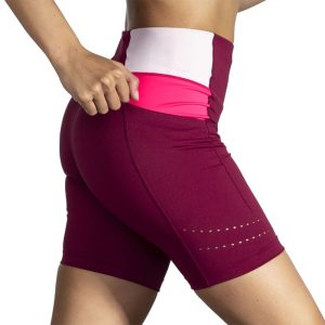 شورت تایت ورزشی زنانه بروکس Brooks Method 8 Short Tight زرشکی