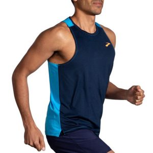 تاپ ورزشی مردانه بروکس Brooks Atmosphere Singlet آبی سرمه ای