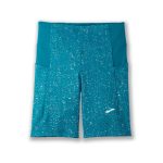شورت تایت ورزشی زنانه بروکس Brooks Method 8 Short Tight آبی طرح دار