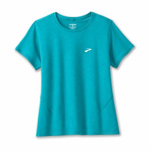 تیشرت ورزشی زنانه بروکس Brooks Distance Short Sleeve 2 سبز آبی