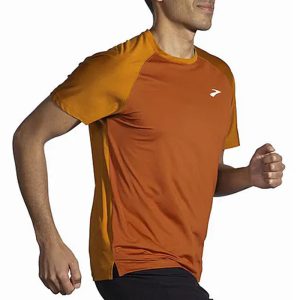 تیشرت ورزشی مردانه بروکس Brooks Atmosphere short sleeve قهوه ای خردلی