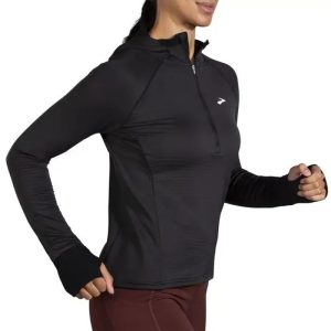نیم زیپ ورزشی زنانه بروکس Brooks Notch Thermal Hoodie 2 مشکی