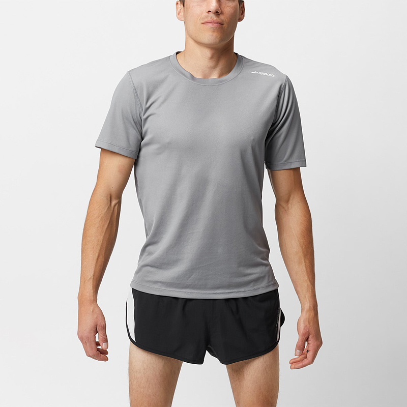 تیشرت ورزشی مردانه بروکس Brooks Podium Short Sleeve 01 طوسی