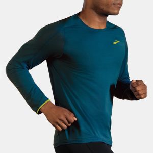 بلوز ورزشی مردانه بروکس Brooks Atmosphere Long Sleeve اقیانوسی