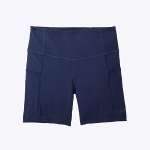 شورت تایت ورزشی زنانه بروکس Brooks Moment 5 short Tight 01 سرمه ای