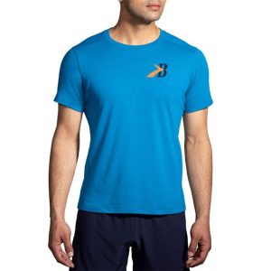 تیشرت ورزشی مردانه بروکس Brooks Distance Short Sleeve 2 آبی