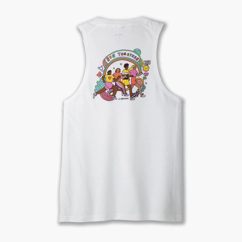 تاپ ورزشی مردانه بروکس Brooks Distance Tank 2 سفید