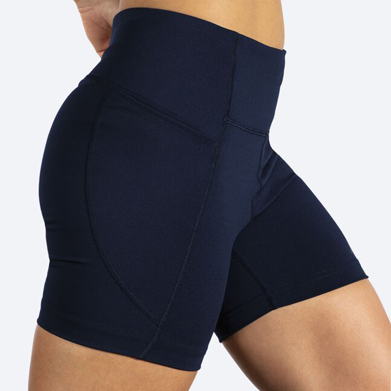 شورت تایت ورزشی زنانه بروکس Brooks Moment 5 short Tight 01 سرمه ای