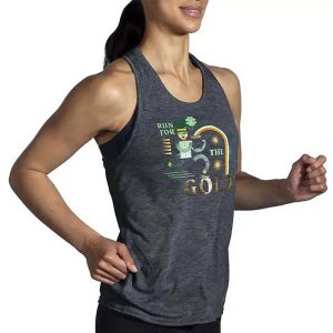 تاپ ورزشی زنانه بروکس Brooks Distance Tank 2.0 خاکستری طرح دار