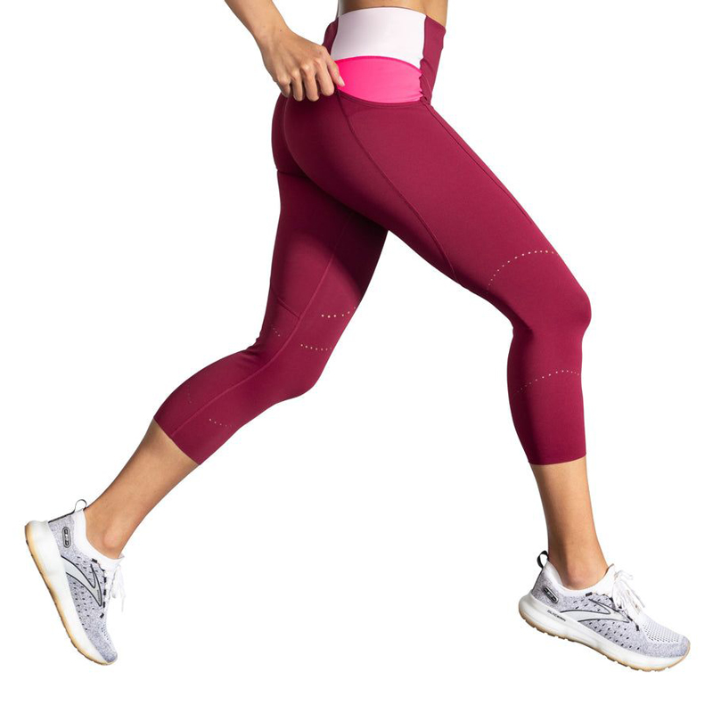 تایت ورزشی زنانه بروکس Brooks Method 3/4 Tight زرشکی