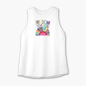 تاپ ورزشی زنانه بروکس Brooks Distance Graphic Tank سفید طرح دار