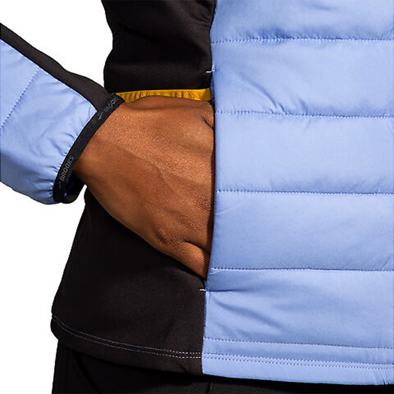 کاپشن ورزشی زنانه بروکس Brooks shield Hybrid Jacket 2 آبی