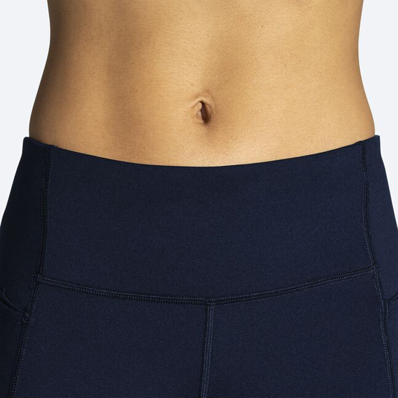 شورت تایت ورزشی زنانه بروکس Brooks Moment 5 short Tight 01 سرمه ای