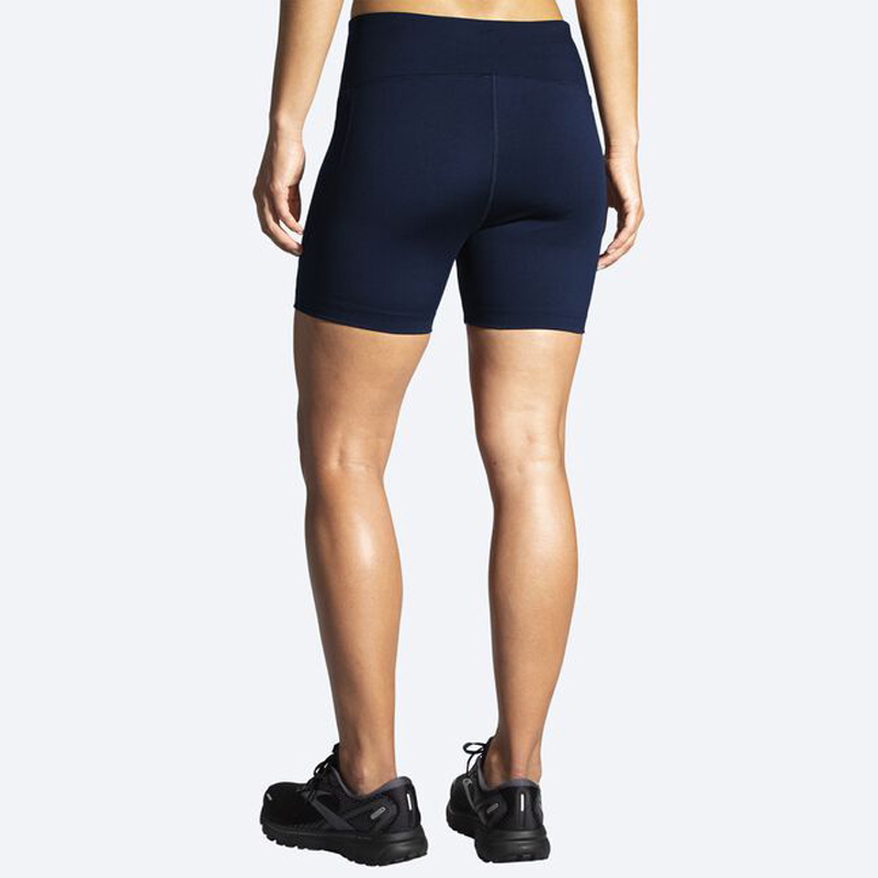 شورت تایت ورزشی زنانه بروکس Brooks Moment 5 short Tight 01 سرمه ای