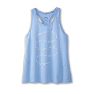 تاپ ورزشی زنانه بروکس Brooks Distance Tank 2 آبی پاستیلی