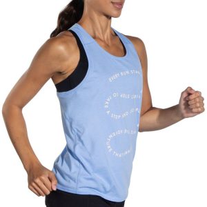 تاپ ورزشی زنانه بروکس Brooks Distance Tank 2 آبی پاستیلی