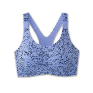 نیم تنه ورزشی بروکس Brooks Dare Racerback run bra 2 آبی طرح دار
