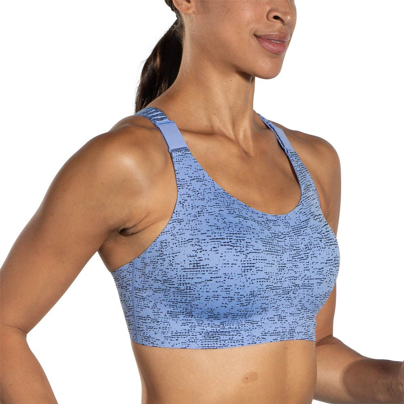 نیم تنه ورزشی بروکس Brooks Dare Racerback run bra 2 آبی طرح دار
