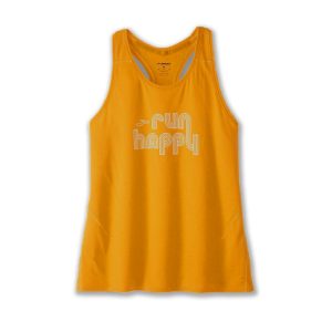 تاپ ورزشی زنانه بروکس Brooks Distance Tank 2 01 طلایی