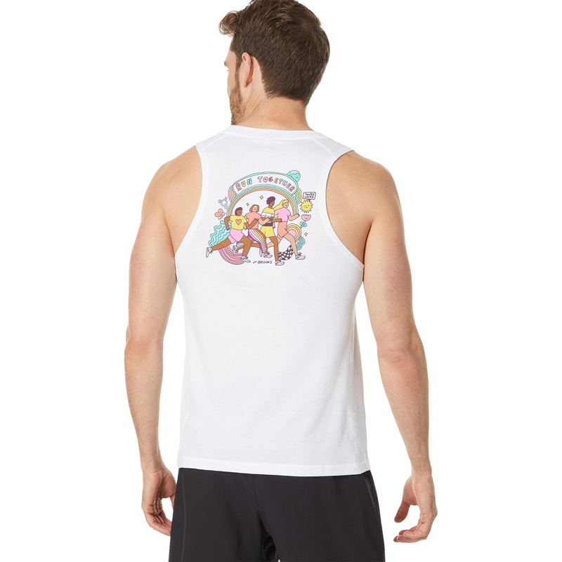 تاپ ورزشی مردانه بروکس Brooks Distance Tank 2 سفید