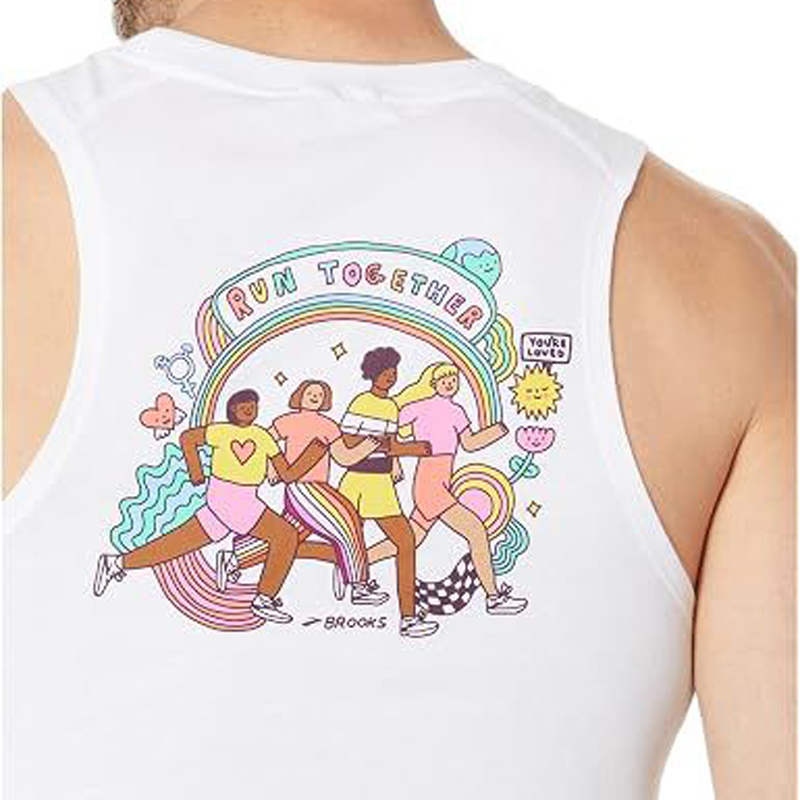 تاپ ورزشی مردانه بروکس Brooks Distance Tank 2 سفید