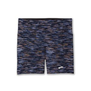 شورت تایت ورزشی زنانه بروکس Brooks Moment 5 short Tight 01 سرمه ای طرح دار
