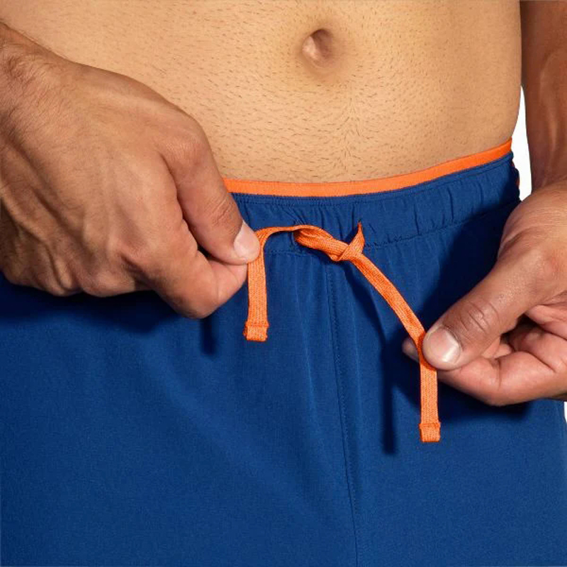 شورت ورزشی مردانه کشاله دار بروکس Brooks High Point 7 2-in-1 آبی نفتی - تصویر 4