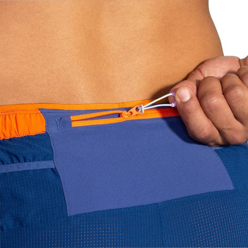 شورت ورزشی مردانه کشاله دار بروکس Brooks High Point 7 2-in-1 آبی نفتی