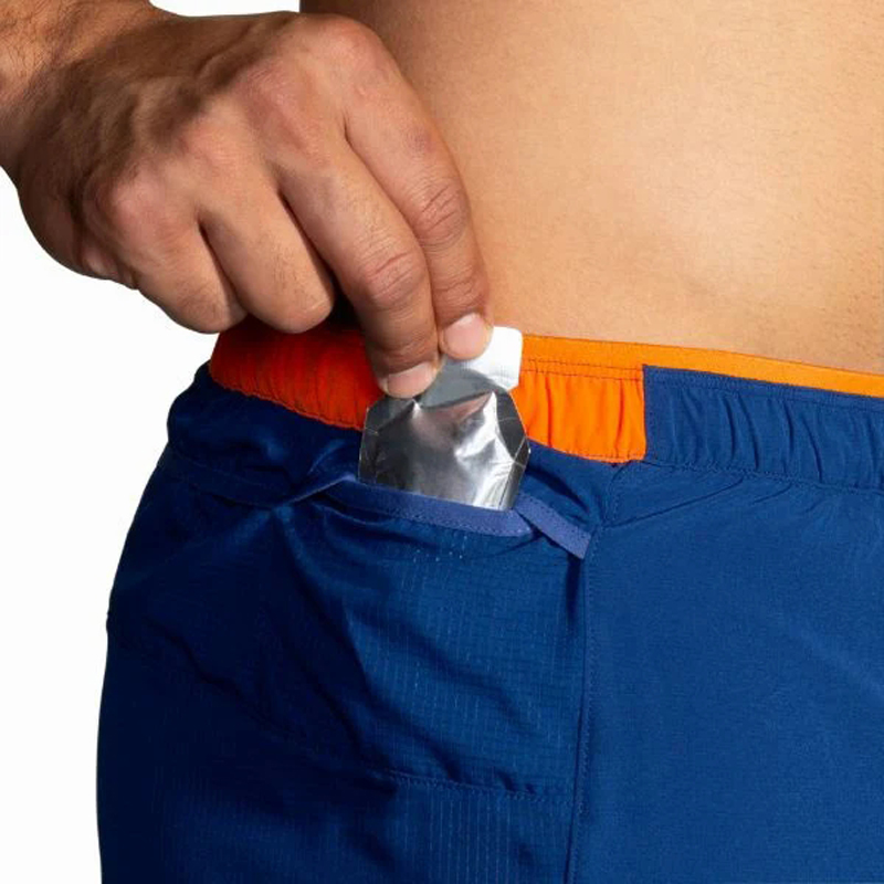 شورت ورزشی مردانه کشاله دار بروکس Brooks High Point 7 2-in-1 آبی نفتی