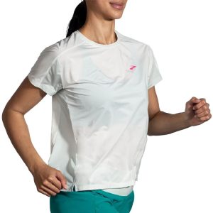 تیشرت ورزشی زنانه بروکس Brooks Sprint Free short sleeve 2 سفید نعنایی