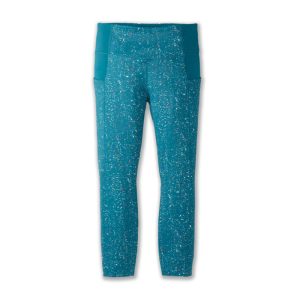 تایت ورزشی زنانه بروکس Brooks Method 3/4 Tight سبز آبی طرح دار