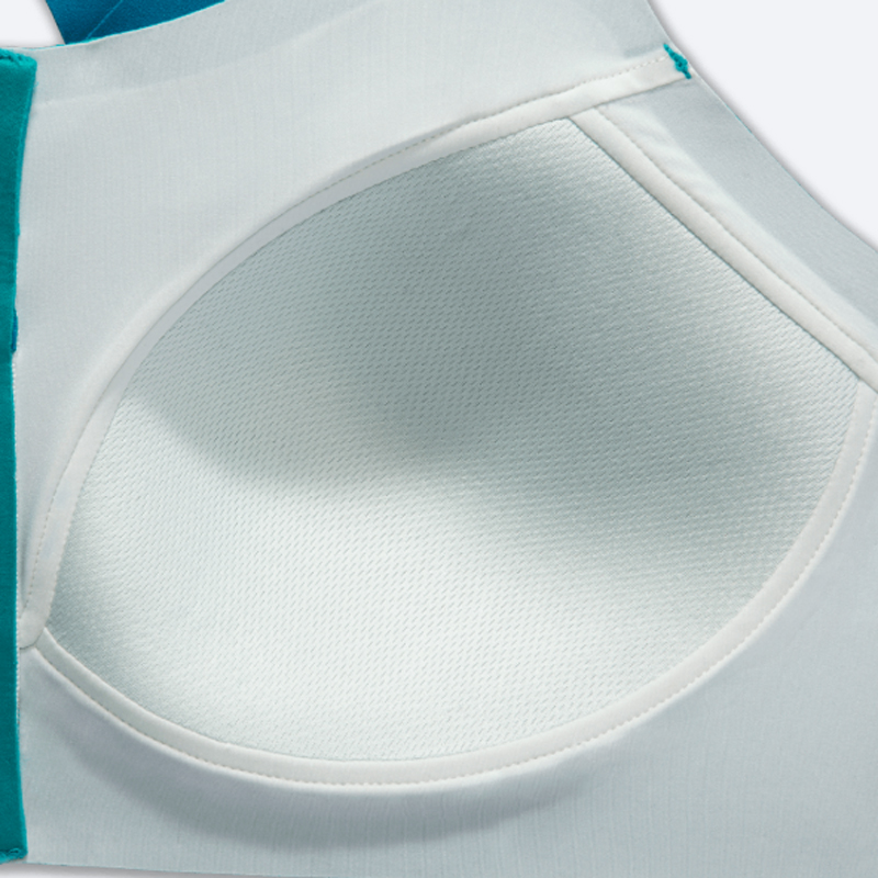 سوتین زیپ دار ورزشی بروکس Brooks Dare Zip run bra 2 سبز آبی