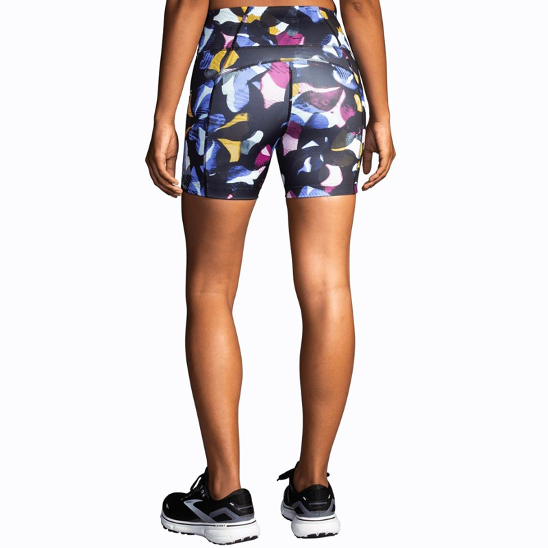 شورت تایت ورزشی زنانه بروکس Brooks Method 5 Short Tight مشکی طرح دار